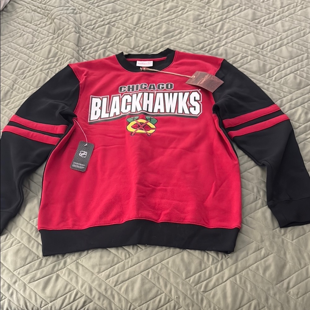 Men’s Chicago Blackhawks Red and Black Sweatshirt